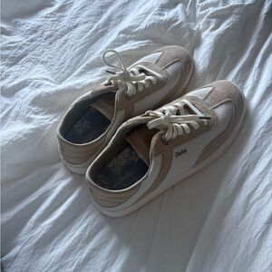 OluKai Women's Sneakers in White and Tan